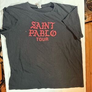 Saint Pablo Tour 2016 Kanye Black Tee with Red Print